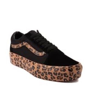 Leopard Platform Vans. Women’s Size 9